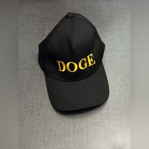 Black Cap with Yellow 'DOGE' Embroidery